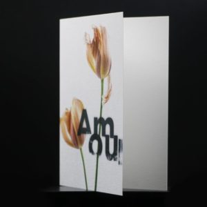 Carte Double - Tréfanées - Amour. Photographie d'Olivier Botta, design de Solo Sinds 2014